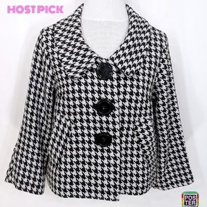 Anthro Lapis swing style houndstooth jacket